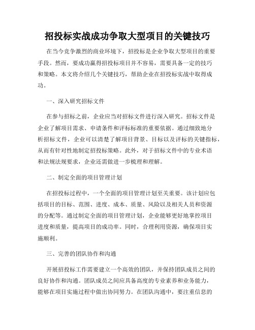 招投标实战成功争取大型项目的关键技巧