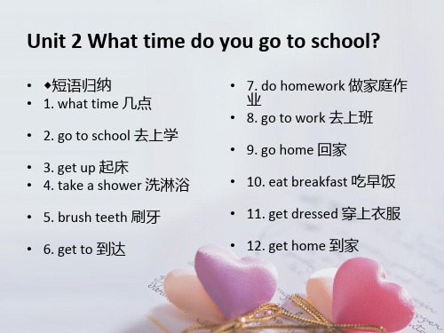 人教版七年级下册英语Unit-2-What-time-do-you-go-to-school-复习课件