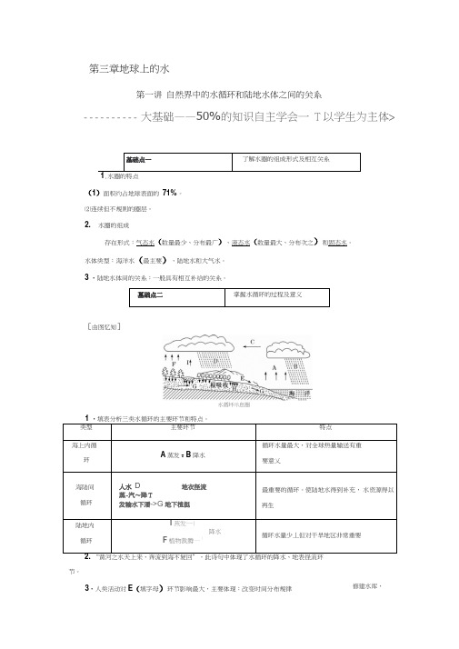 2020年高考地理一轮复习(新课改)自然界中的水循环和陆地水体之间的关系