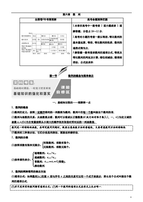 备战2020年高考文数一轮复习第六章 数 列