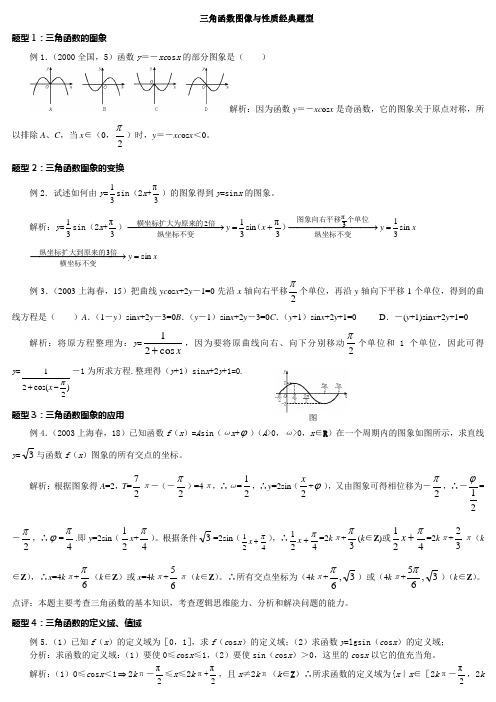 三角函数图像与性质知识点总结和经典题型