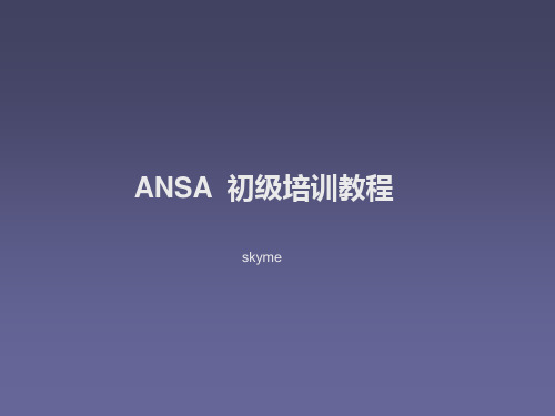 ANSA 初级培训教程