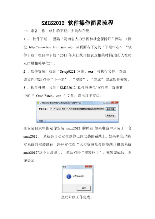 SMIS2012 软件操作简易流程