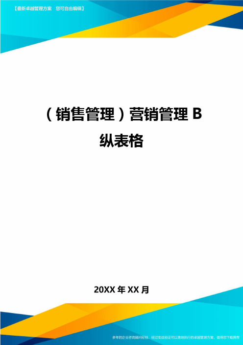 {销售管理}营销管理B纵表格