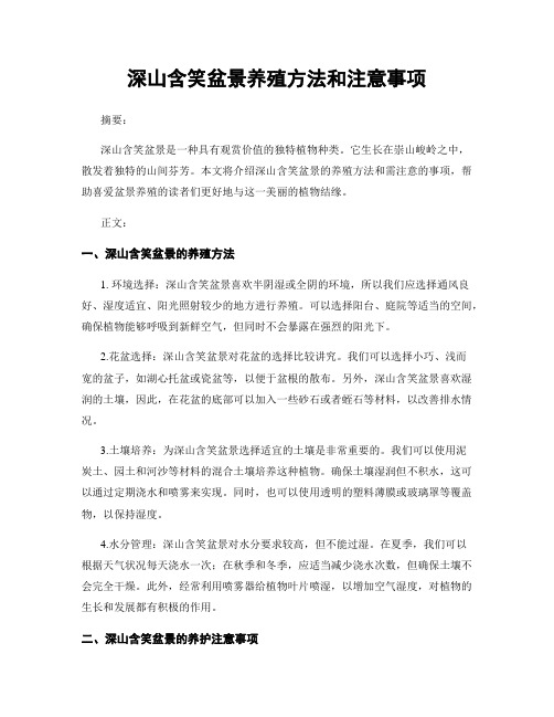 深山含笑盆景养殖方法和注意事项