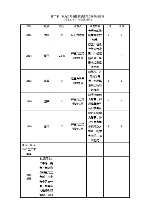 第二节锐角三角函数及解直角三角形的应用