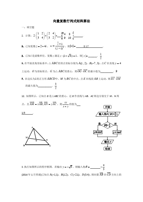 高考数学复习向量复数行列式矩阵算法综合