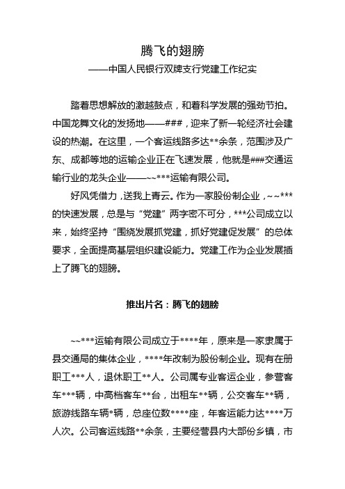 XX公司党建专题片脚本