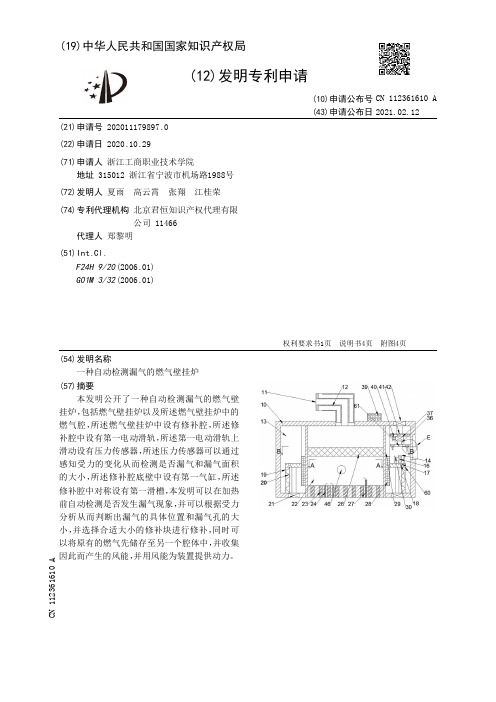 一种自动检测漏气的燃气壁挂炉[发明专利]