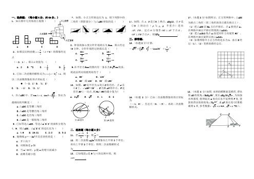 亳州市风华中学 九年级期末考试模拟  袁聪