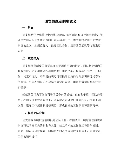 团支部规章制度意义