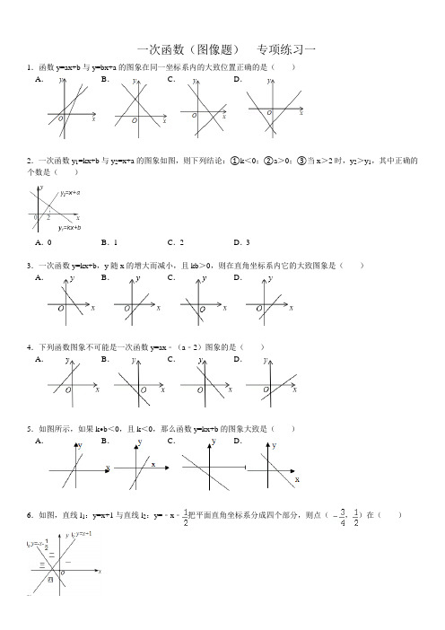 初中数学一次函数的图像专项练习30题(有答案)