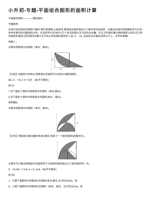 小升初-专题-平面组合图形的面积计算