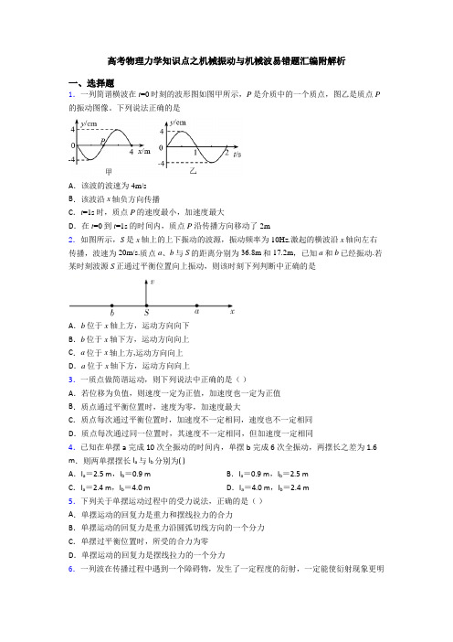 高考物理力学知识点之机械振动与机械波易错题汇编附解析