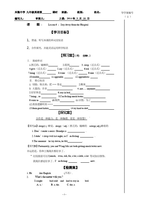 九年级英语6导学案