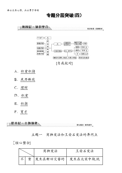 2018版高中历史人民版选修1教师用书：专题分层突破4含解析