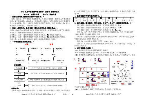 必修2-高中生物会考条目解析(浙科版)