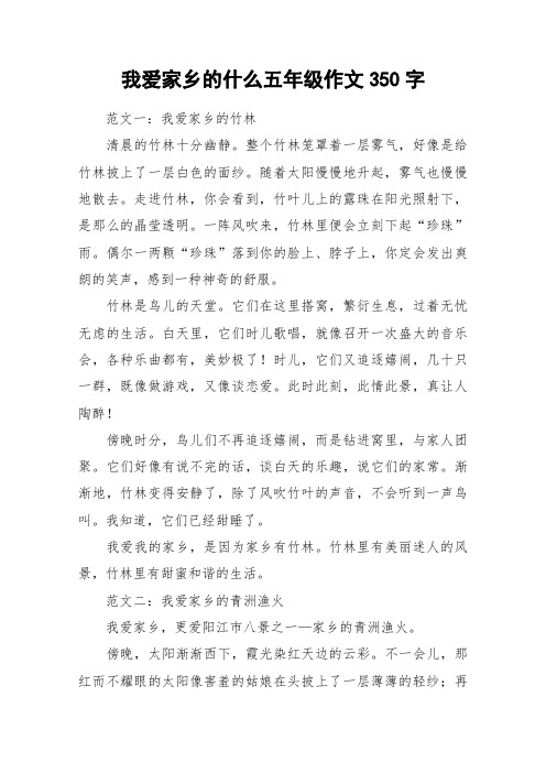 我爱家乡的什么五年级作文350字_作文