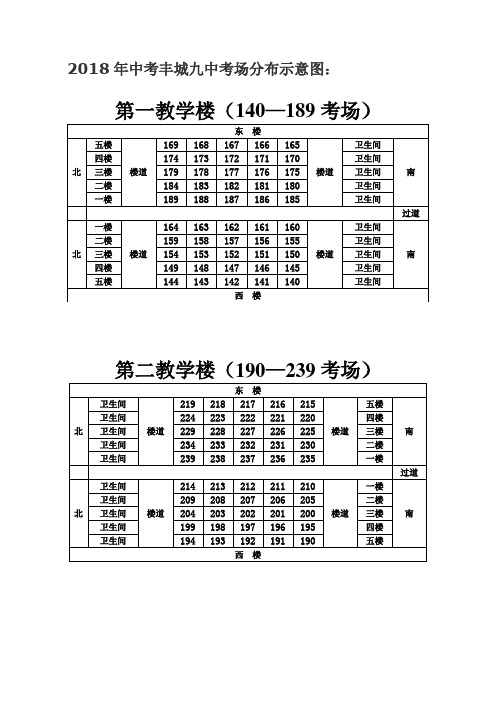 高中数学复习提升-2018中考考场分布图A4