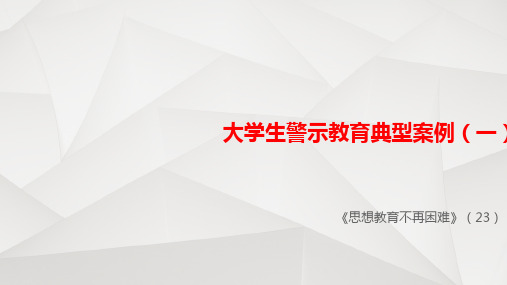 大学生警示教育典型案例