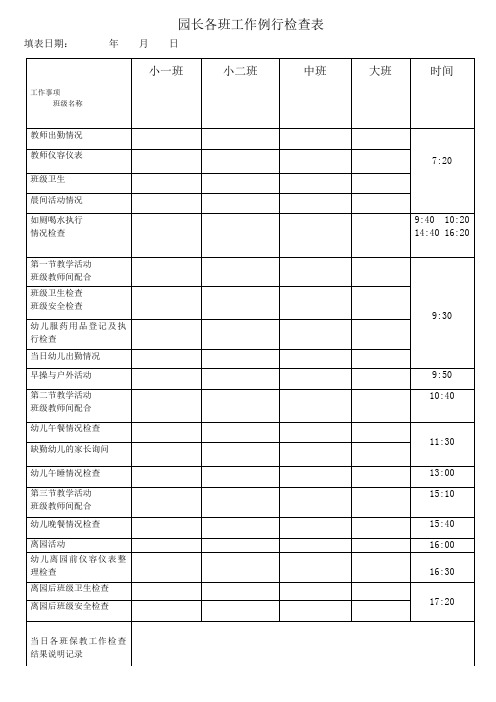 园长一日八巡制度