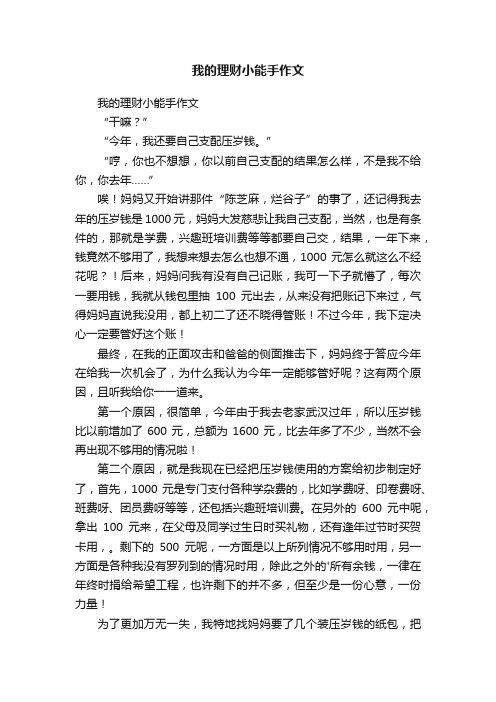 我的理财小能手作文