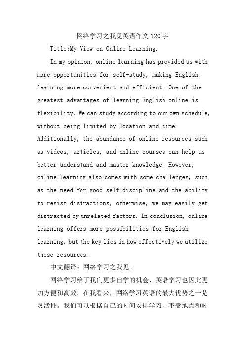 网络学习之我见英语作文120字