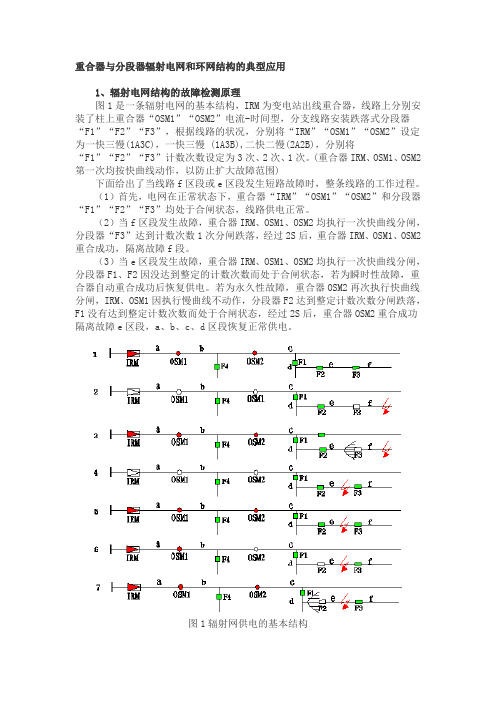 重合器与分段器辐射电网和环网结构的典型应用