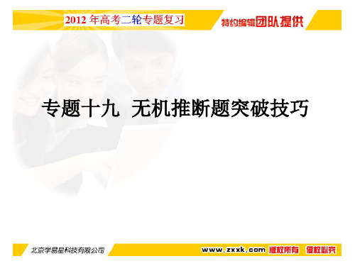 2012年高考化学二轮精品复习资料 专题十九 无机推断题突破技巧(同步课件)