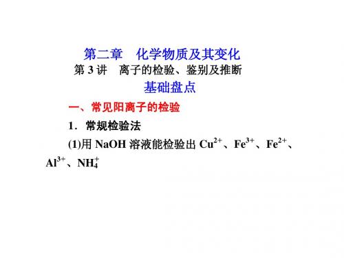 离子的检验、鉴别及推断