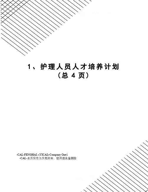 护理人员人才培养计划