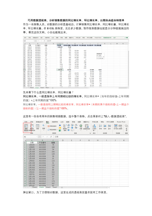 巧用数据透视表,分析销售数据的同比增长率、环比增长率,日期自由组合特简单