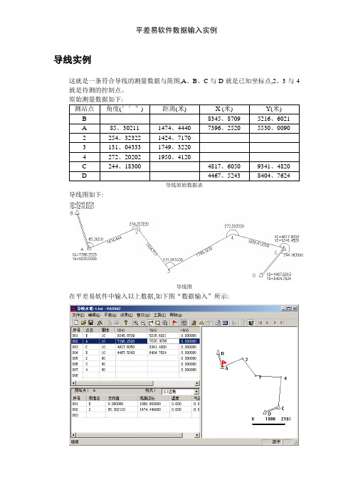 平差易软件数据输入实例