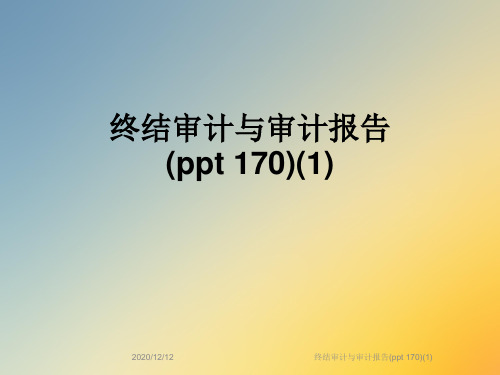 终结审计与审计报告(ppt 170)(1)