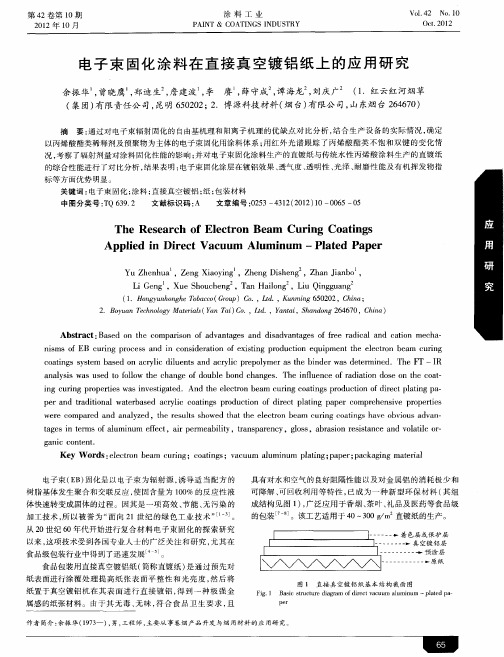 电子束固化涂料在直接真空镀铝纸上的应用研究