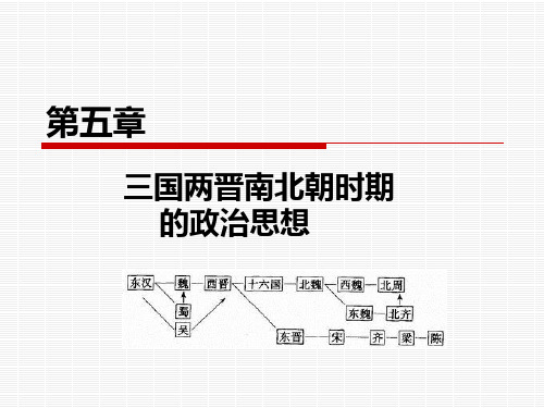 第五章 三国两晋南北朝时期的政治思想 《中国政治思想史》 马工程