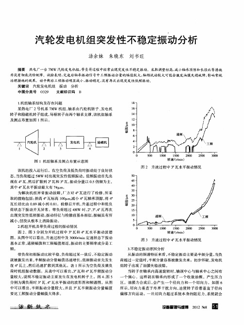 汽轮发电机组突发性不稳定振动分析