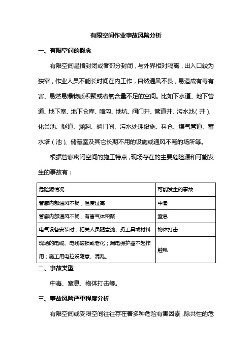 有限空间作业事故风险分析