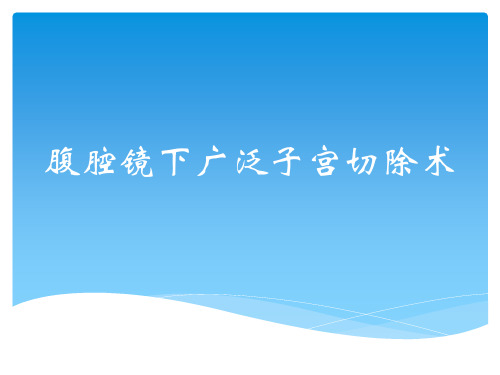 腹腔镜广泛子宫切除术