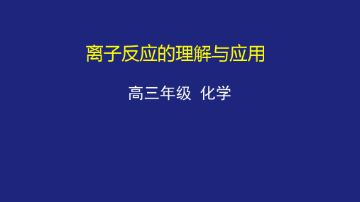 离子反应的理解与应用课件-高三化学一轮复习