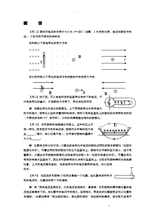 磁场各种典型例题全覆盖很好要点