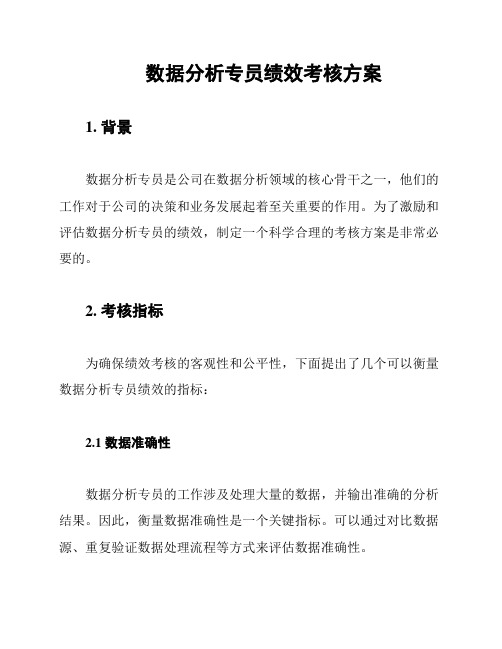 数据分析专员绩效考核方案