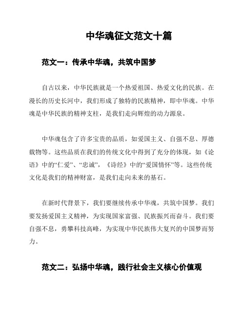 中华魂征文范文十篇