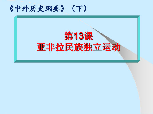 人教版必修中外历史纲要下亚非拉民族独立运动教学课件