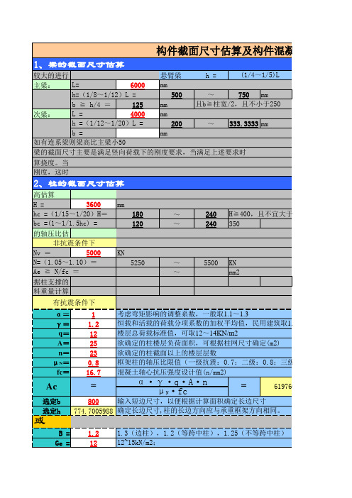 柱截面估算