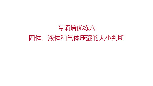 物理 八年级下册专项培优练六 固体、液体和气体压强的大小判断 习题课件(共14张PPT)