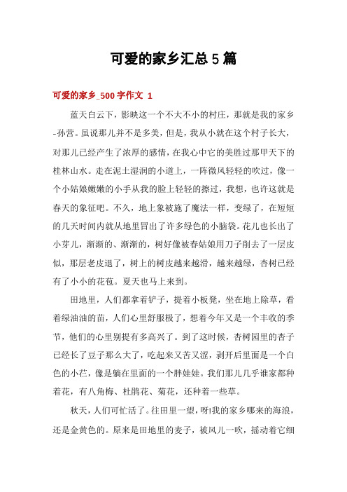 可爱的家乡汇总5篇