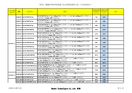 华为数通产品分销渠道(产品价格部分)