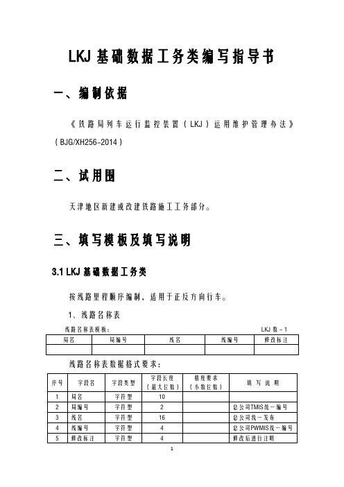 lkj数据编写工务