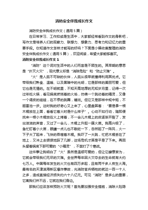 消防安全伴我成长作文（通用5篇）